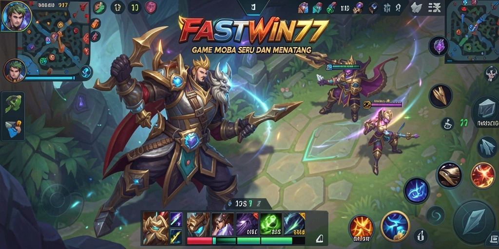 Tampilan gameplay seru dari FASTWIN77 game MOBA.