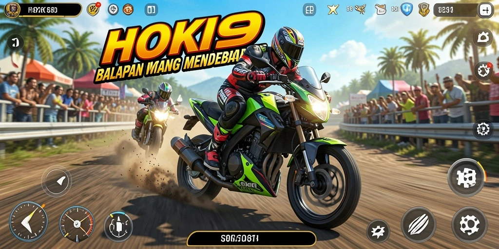Screenshot HOKI9 menunjukkan aksi balapan motor yang mendebarkan.