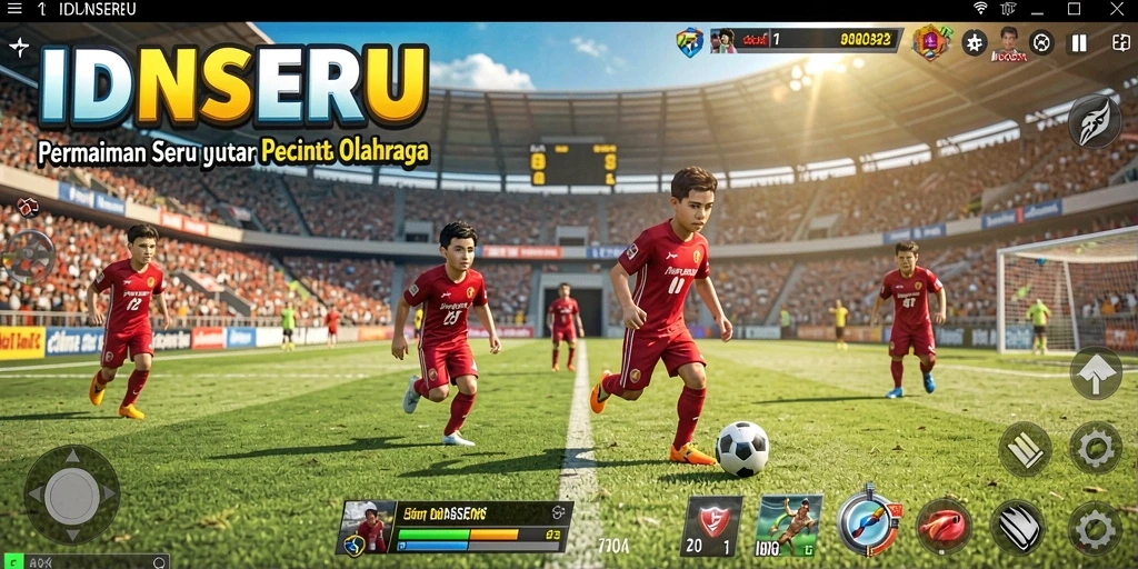 Screenshot IDNSERU menunjukkan aksi seru dalam gameplay olahraga.