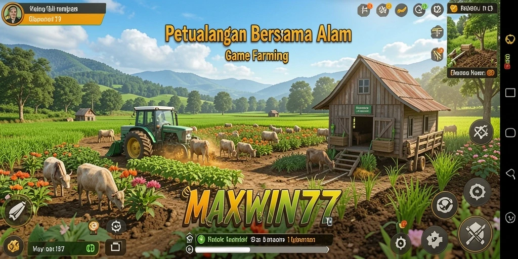 Tampilan gameplay seru dari MAXWIN77 saat bertani.