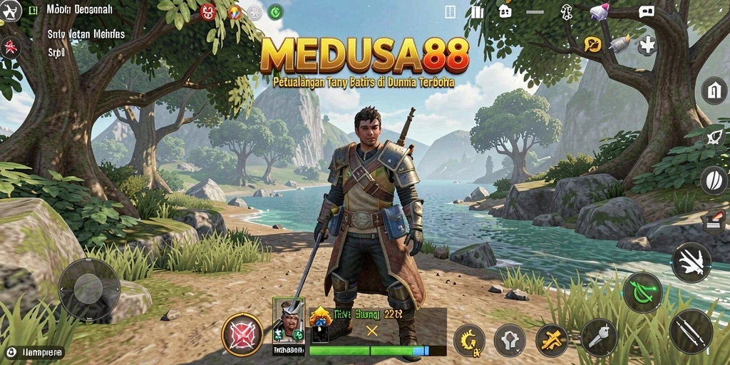 Screenshot menarik MEDUSA88 menampilkan eksplorasi dunia terbuka yang menakjubkan.