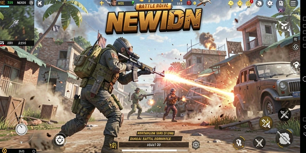 Tampilan menarik dari gameplay Battle Royale di NEWIDN.