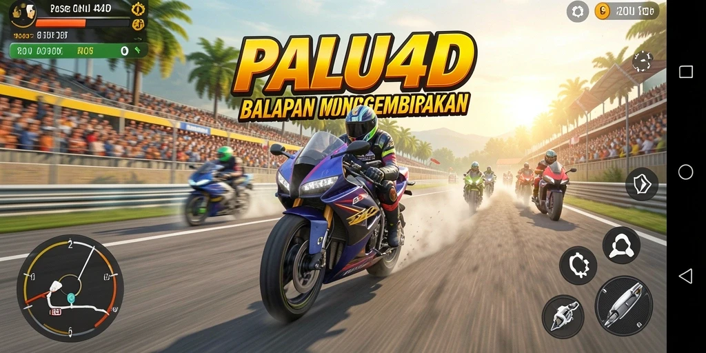 Gameplay seru dalam PALU4D dengan balapan motor yang mendebarkan.