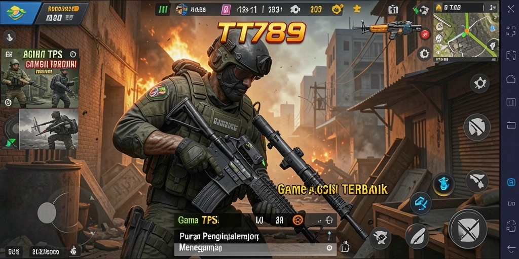 Tangkapan layar utama TT789 menunjukkan aksi menegangkan dalam gameplay TPS.